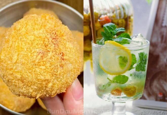 Combo bánh và ly nước mơ đá vô cùng hấp dẫn