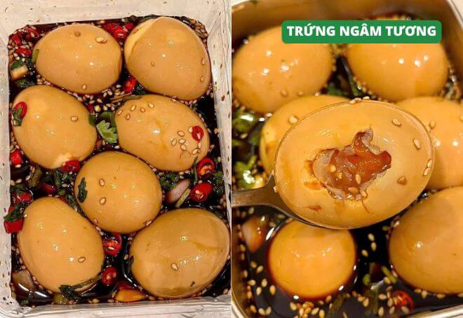 Trứng ngâm tương có thời gian là món ăn hot trend