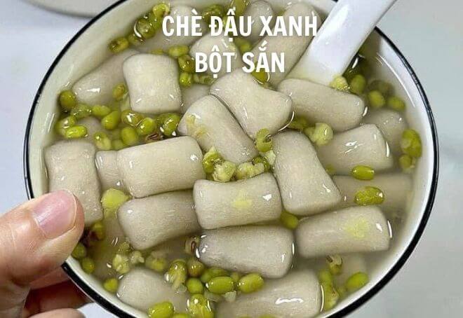 Chè đậu xanh bột sắn dai ngon lắm!