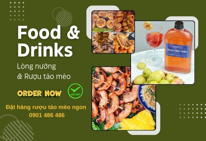 Lòng nướng và rượu táo mèo cho vị ngon "đỉnh nóc"! Lòng nướng và rượu táo mèo cho vị ngon "đỉnh nóc"!
