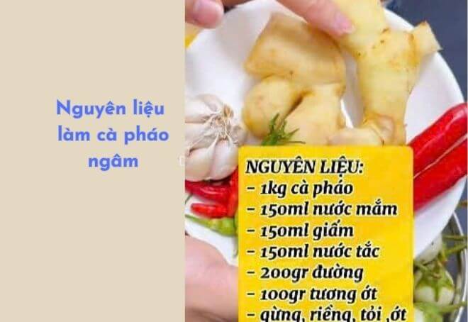 Nguyên liệu cần chuẩn bị cho món cà pháo ngâm Nguyên liệu cần chuẩn bị cho món cà pháo ngâm