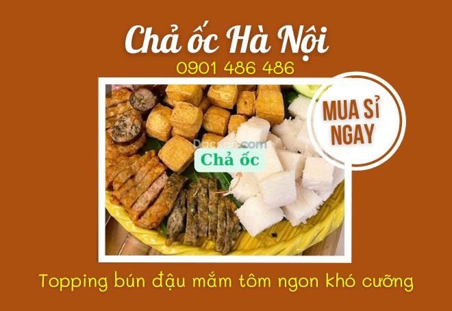 Chả ốc của Dacsan.com chuyên bỏ sỉ cho các quán bún đậu mắm tôm và nhiều quán ăn khác!